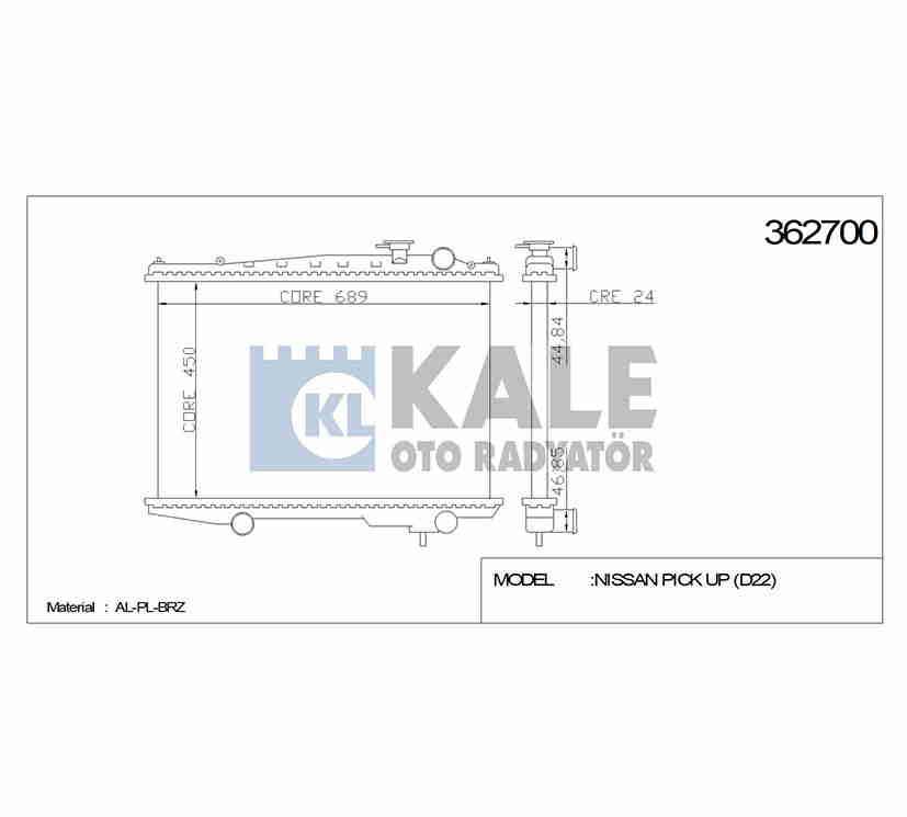RADYATÖR SU PICKUP 98-02 D22 22mm M-T BRAZING