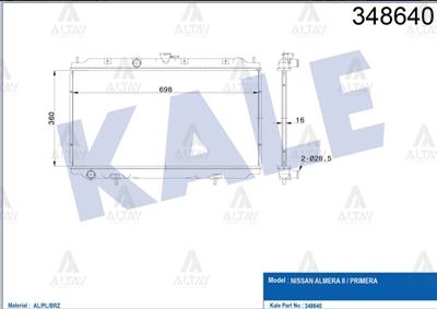 RADYATÖR SU PRIMERA 02-08 / ALMERA 00-06 M-T BRAZING