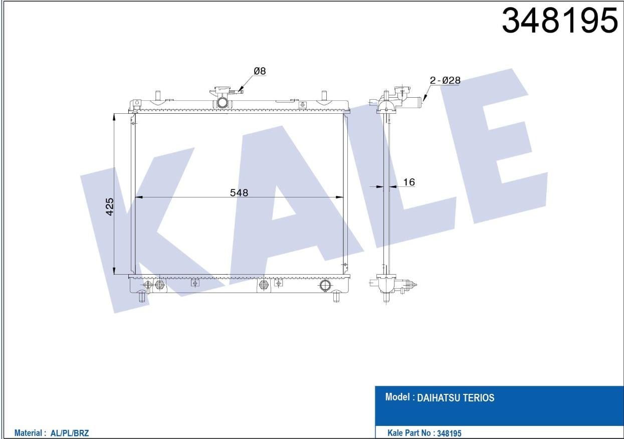 RADYATÖR SU TERIOS 05= 16mm 1.5 A-T BRAZING