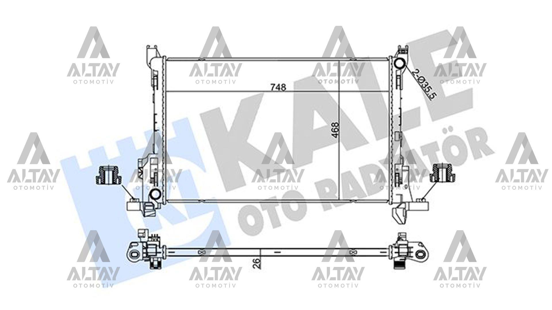 RADYATÖR SU TRAFIC III 14= / VIVARO 14= / 1.6 DCI M-T BRAZING