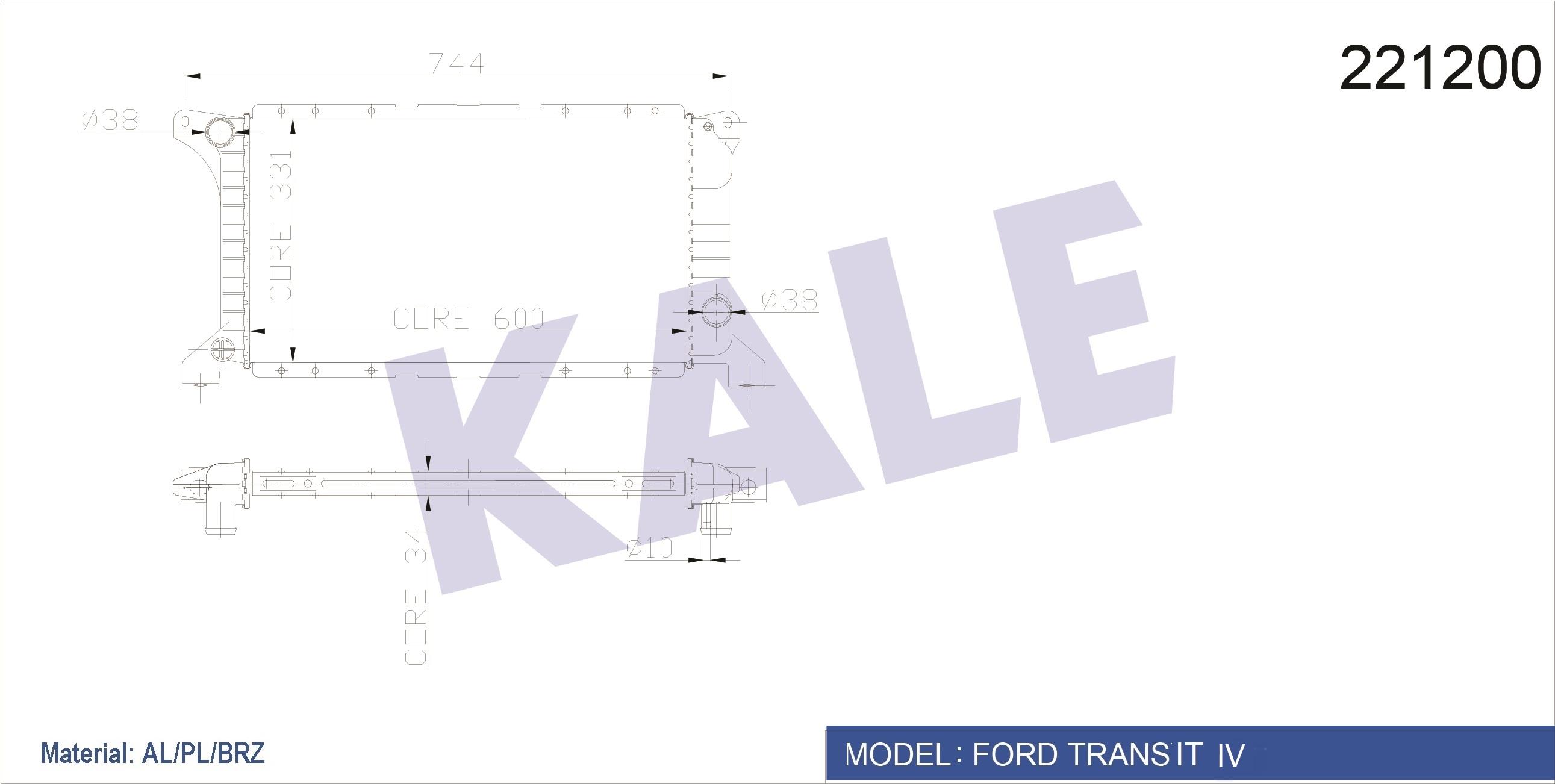 RADYATÖR SU TRANSİT M12-M15 92-00 2.5 D BRAZING