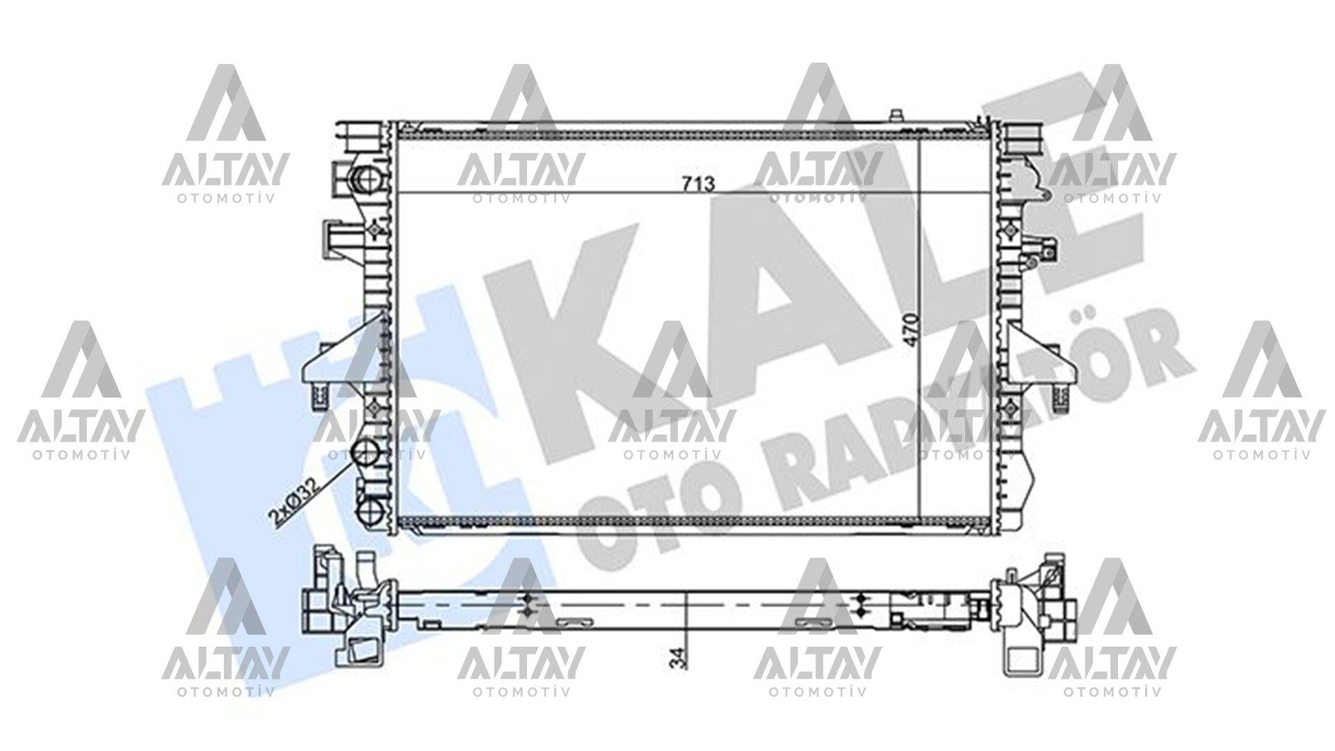 RADYATÖR SU TRANSPORTER T5 04-09 AXB 1.9TDI MEKANİK