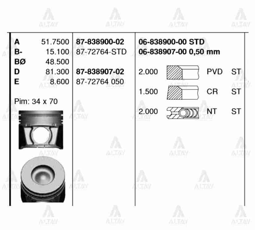 SEGMAN BT-50 06-11 STD