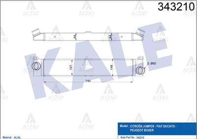 TURBO RADYATÖRÜ (INTERCOOLER) DUCATO III 06-14 / BOXER III 06-14 2.2 HDI / JUMPER III 06-14 2.2 HDI / DUCATO IV 14= / 2.0 JTD-2.3 JTD-3.0 JTD EURO 5 KALIN TİP