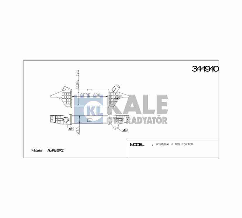 TURBO RADYATÖRÜ (INTERCOOLER) H-100 KAMYONET 05-10