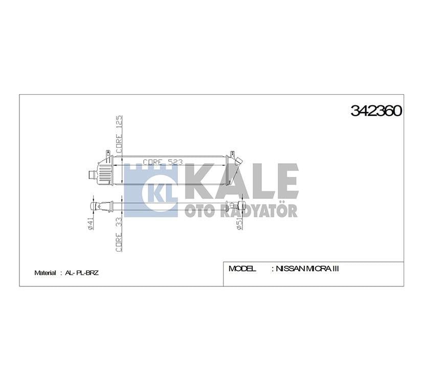TURBO RADYATÖRÜ (INTERCOOLER) MICRA 03-10 1.5DCI