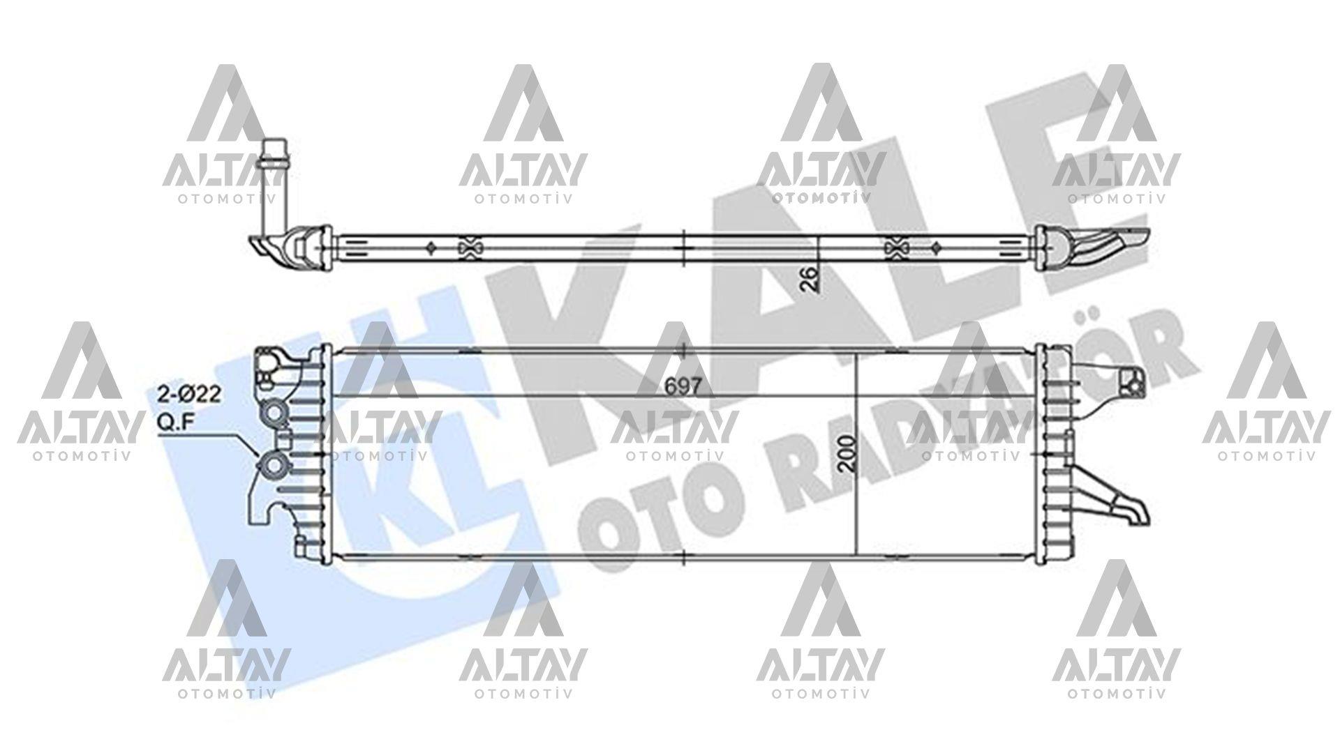 TURBO RADYATÖRÜ (INTERCOOLER) TRANSPORTER 16= CXGB-CXHB 102-114 HP BRAZING