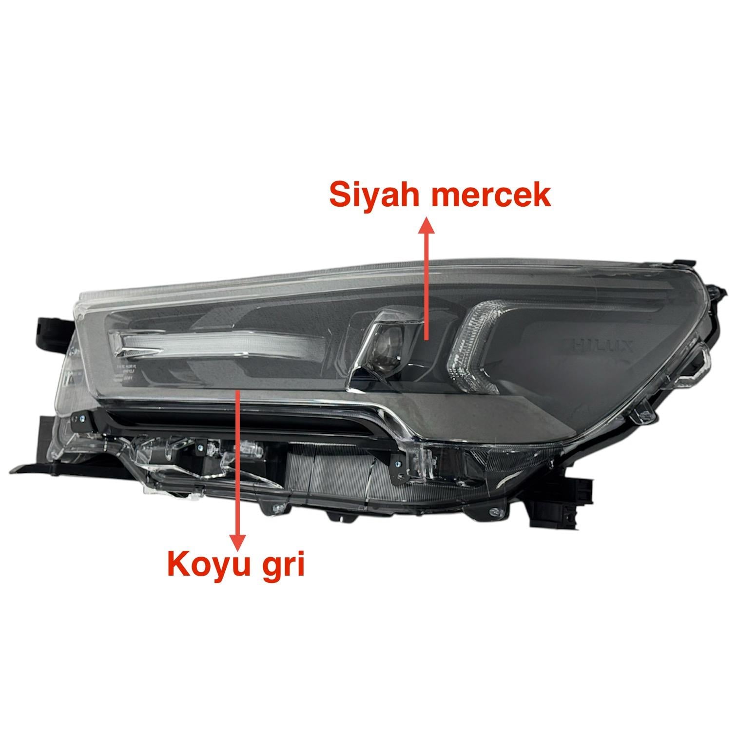 Toyota Far Hılux Revo 21-24 Sol (Mercekli/İçi Koyu Gri/Siyah Mercek)/(Hılux Yazılı-ınvıncıble) - 81150-0KK90
