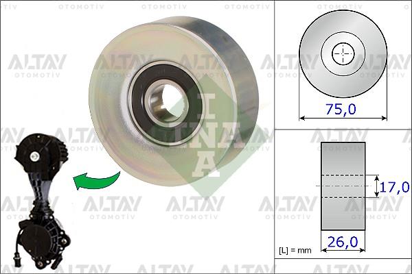 VANTİLATÖR GERGİSİ 207 / 208 / 308 / 3008 / 5008 / 508 / RCZ 07=1.4/1.6 BNZ. (GERGİ KASNAĞININ TEK RULMANI)