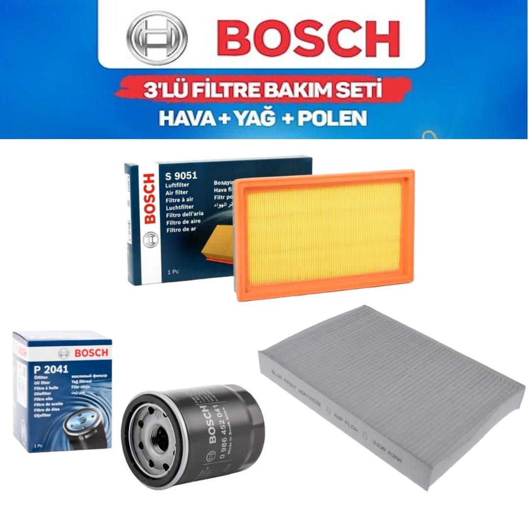 Maxima A33 2000-2003 2.0 VQ20 Benzinli- Bosch 3'lü Bakım Seti Yağ-Hava-Tekli Polen Filtresi