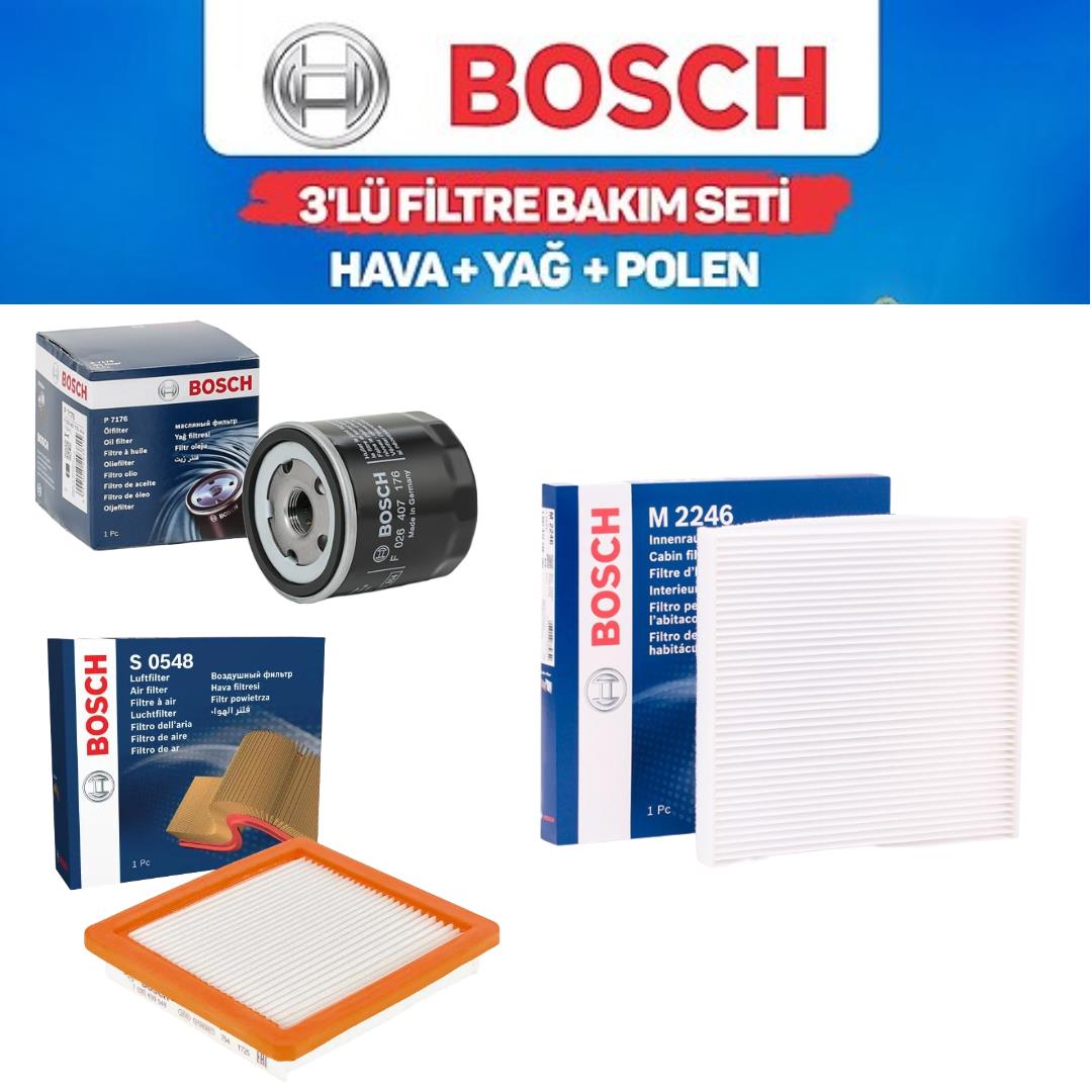 Note E12 2012-2014 K9K Dizel - Bosch 3'lü Bakım Seti Yağ-Hava-Polen Filtresi