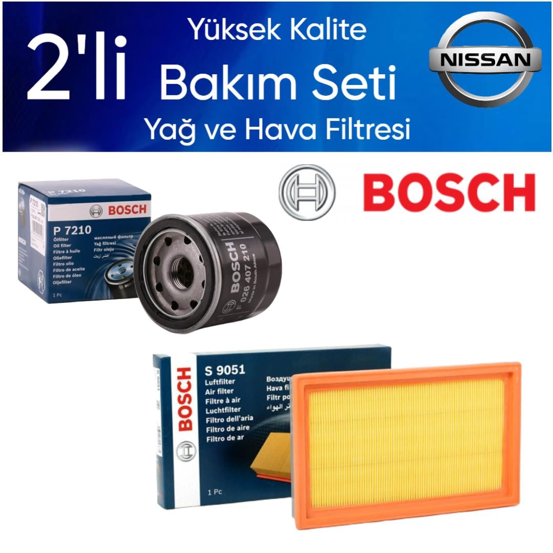 Pathfinder R50 1996-2001 VG33 Dizel- Bosch 2'li Bakım Seti Yağ-Hava Filtresi
