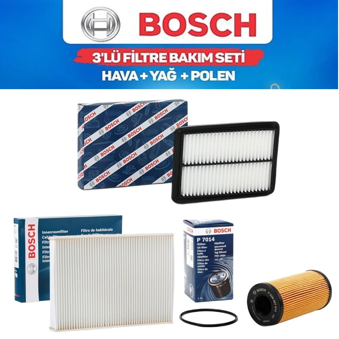 Qashqai J11 2014-2022 1,6 Dizel R9M - Bosch 3'lü Bakım Seti Yağ-Hava-Polen Filtresi