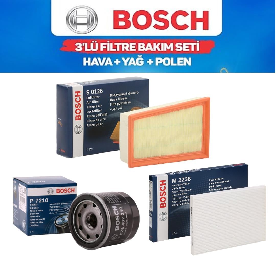 X-Trail T31 2002-2008 2.0 Benzinli MR20 - Bosch 3'lü Bakım Seti Yağ-Hava-Polen Filtresi