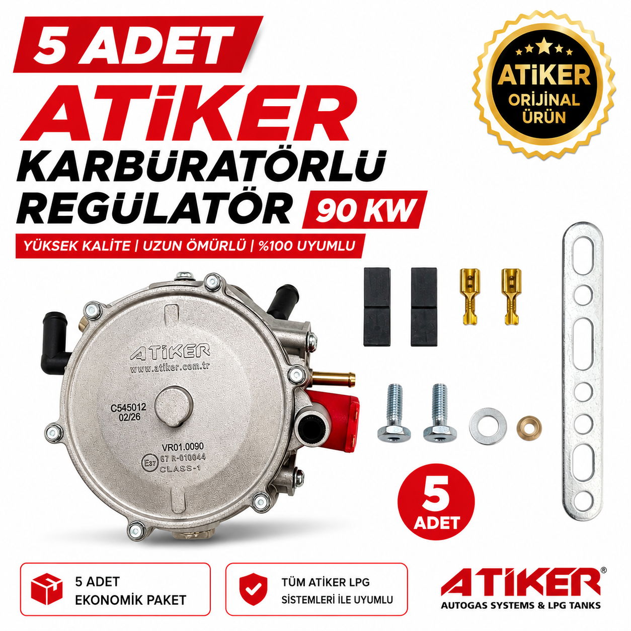 Lpg Karbüratörlü Beyin RegülatörATİKERAtiker Karbüratörlü Regulatör 90 kW 5 Adet