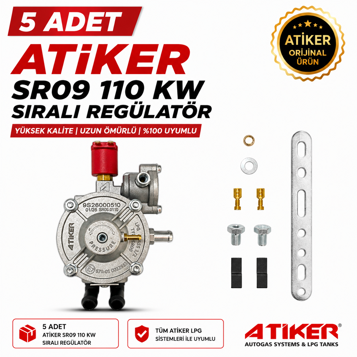 Lpg Sıralı Beyin RegülatörATİKERAtiker Sr09 110 kW Sıralı Regulatör 5 Adet