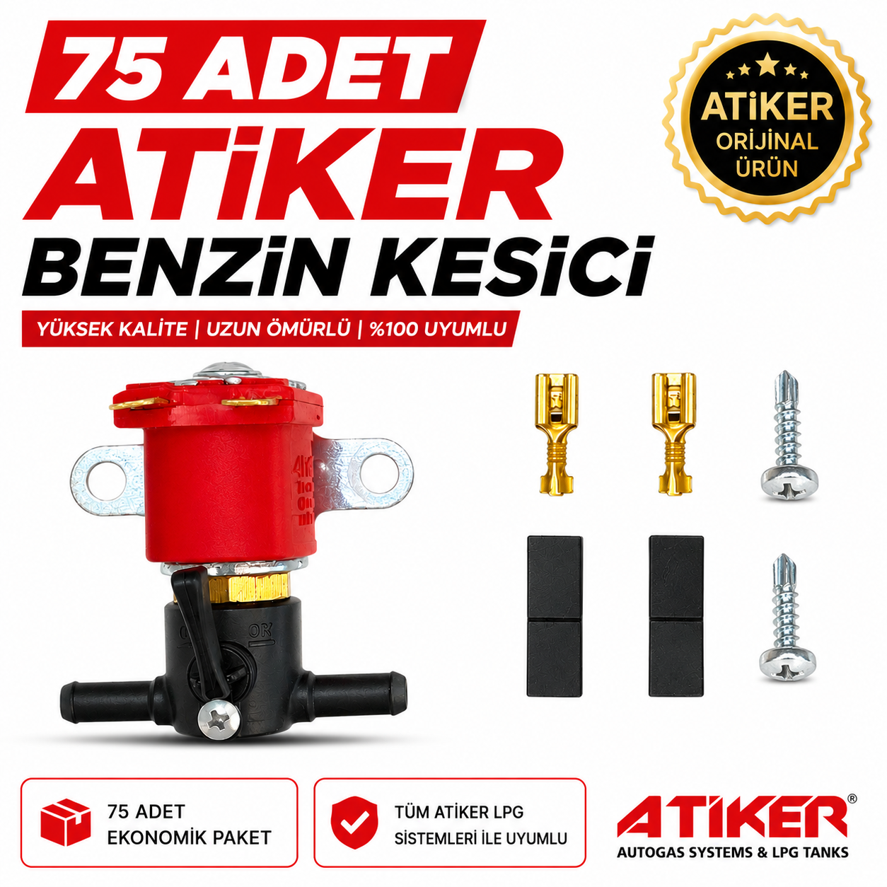 LPG YEDEK PARÇAATİKERAtiker Benzin Kesici 75 Adet