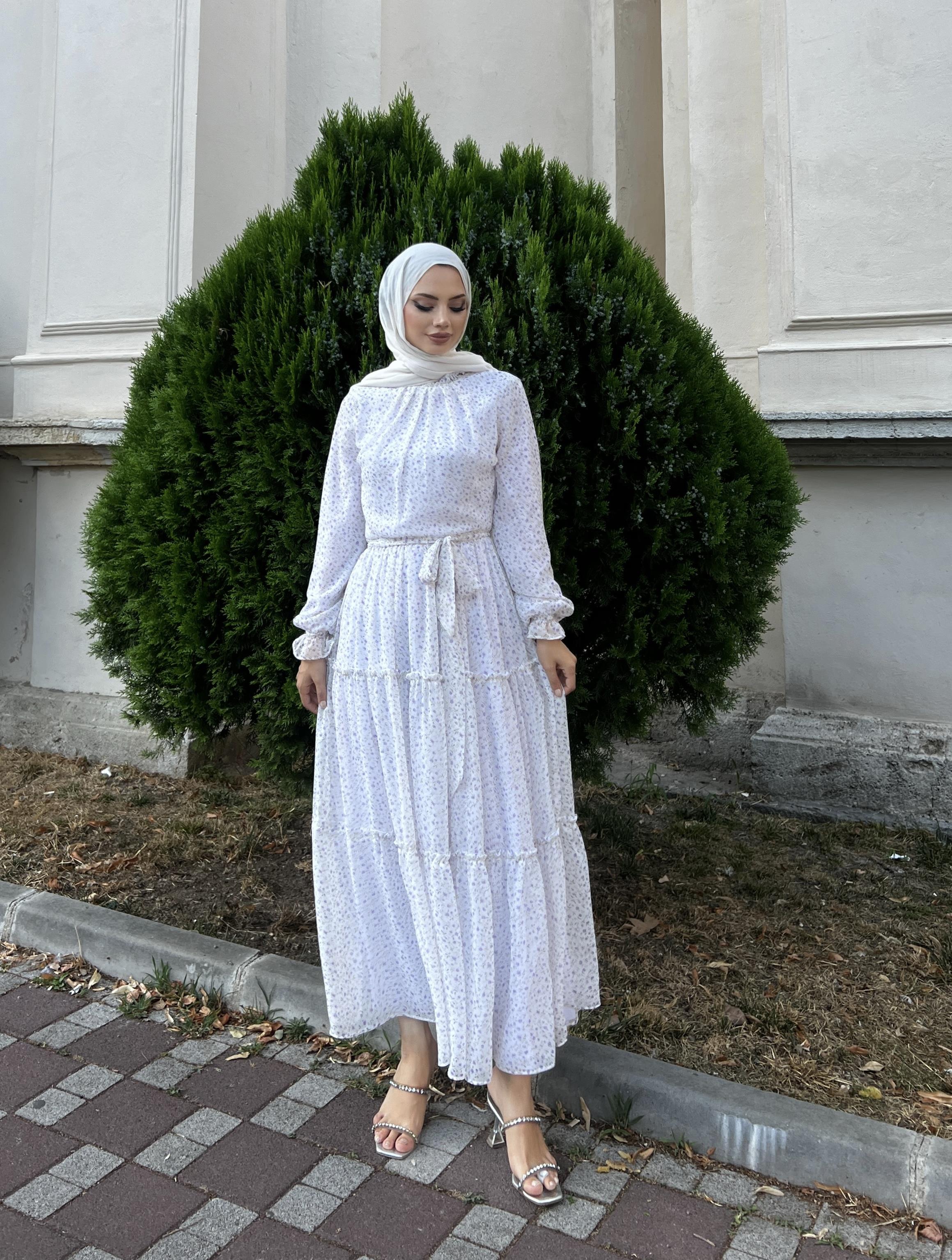 İDİL ELBİSE-EKRU/LİLA