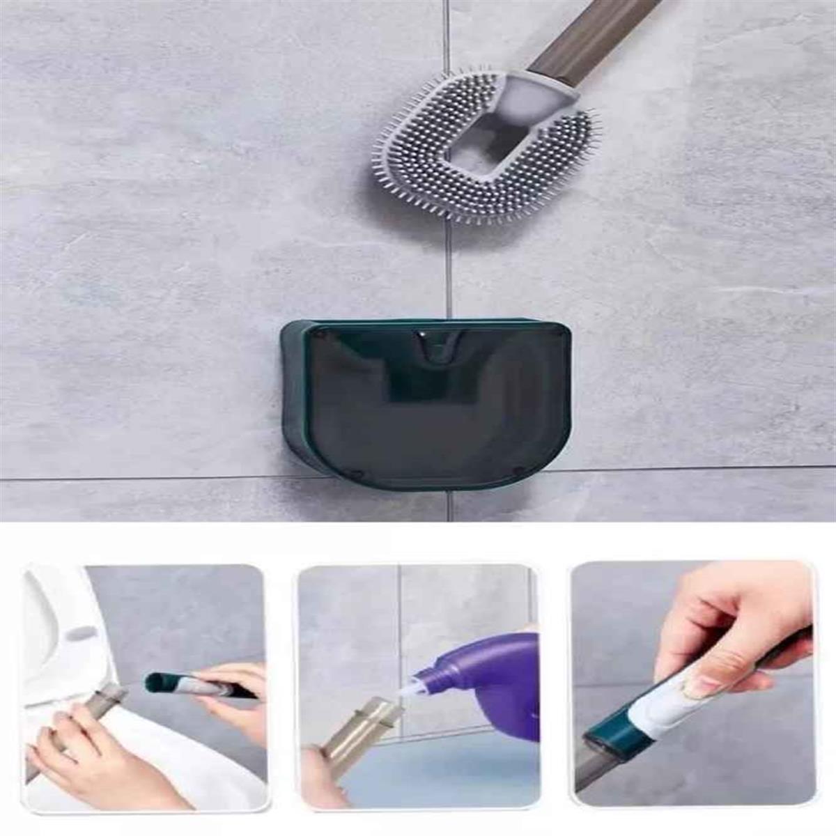 Pratik Doldurulabilir Deterjan Hazneli Bükülebilir Silikon Tuvalet Fırçası  Wc Klozet Fırçası- 1 Adet