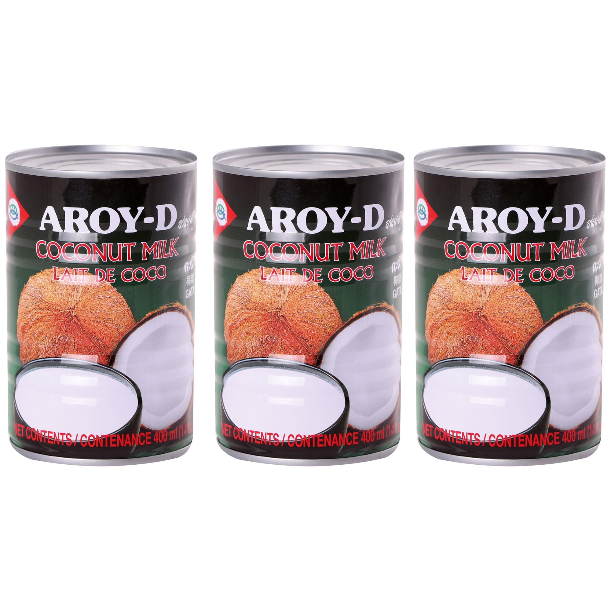 AROY-D Hindistan Cevizi Sütü | Pişirme ve Fırınlama İçin Hindistan Cevizi Sütü | Tatlılar, Çorbalar, Smoothie'ler ve Kokteyller İçin İdeal | 400 ml x 3 Adet