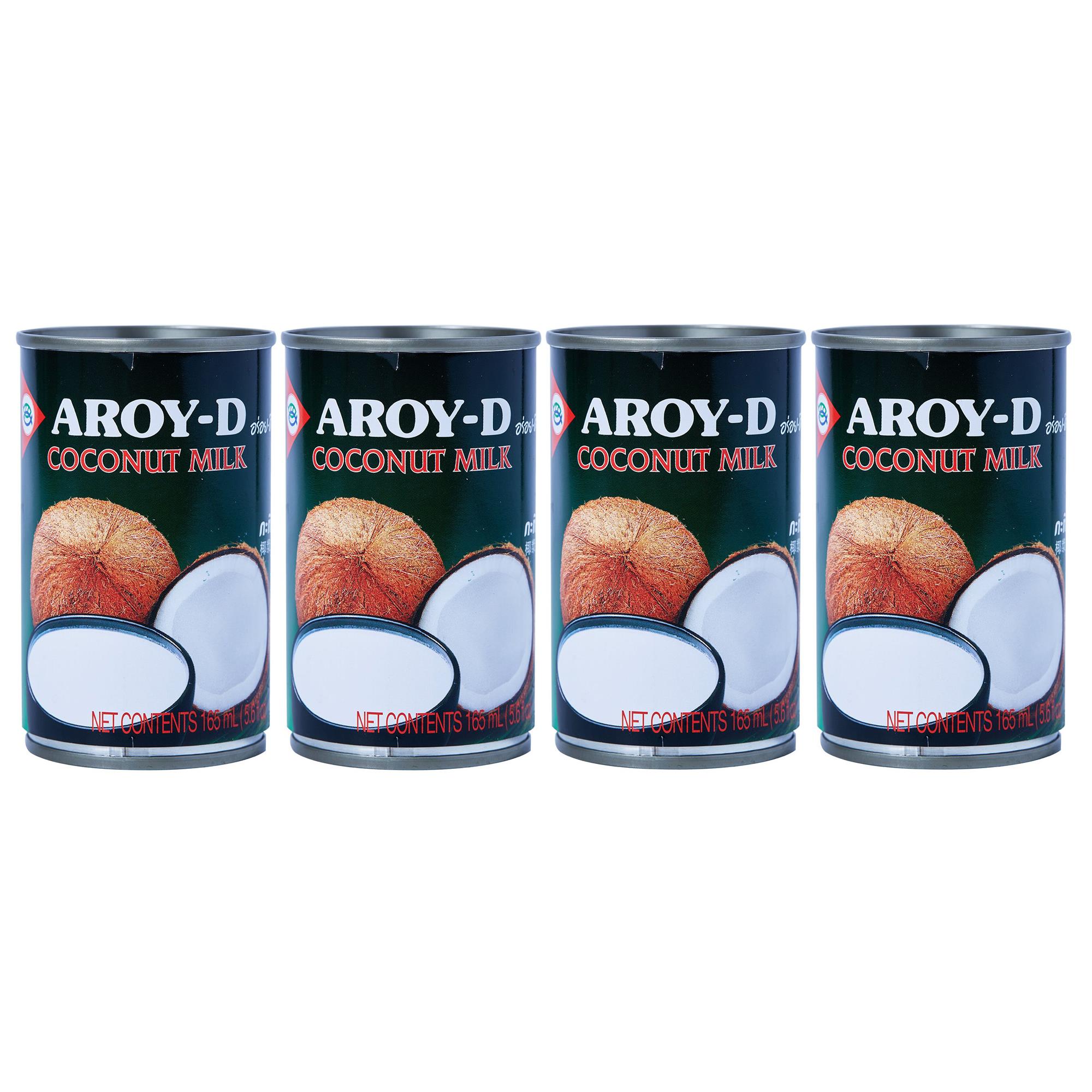 AROY-D Hindistan Cevizi Sütü | Tatlılar, Çorbalar, Smoothie'ler ve Kokteyller İçin İdeal | 165 ml x 4 Adet
