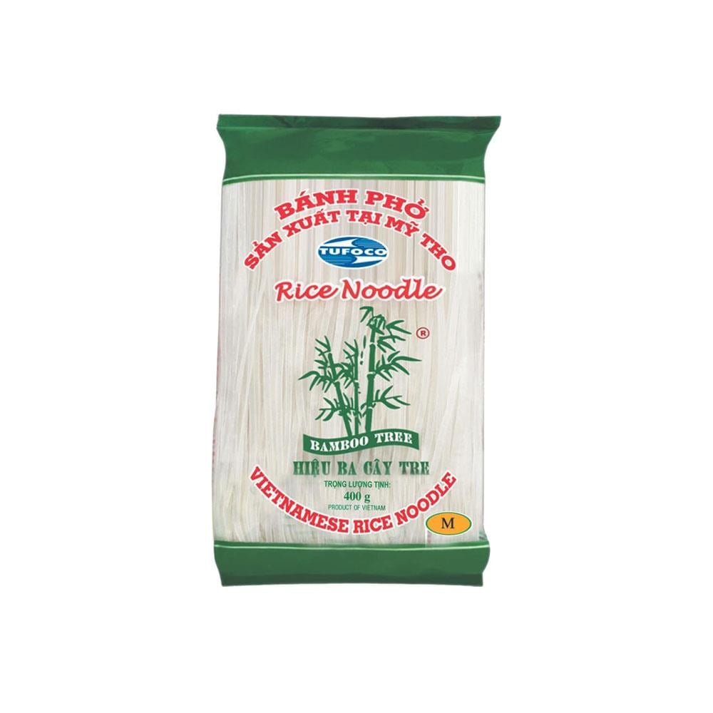 Bamboo Three – Tufoco Glutensiz Pirinç Çubukları (Makarnası) 3 mm Vietnamese Rice Noodle 400 gr  