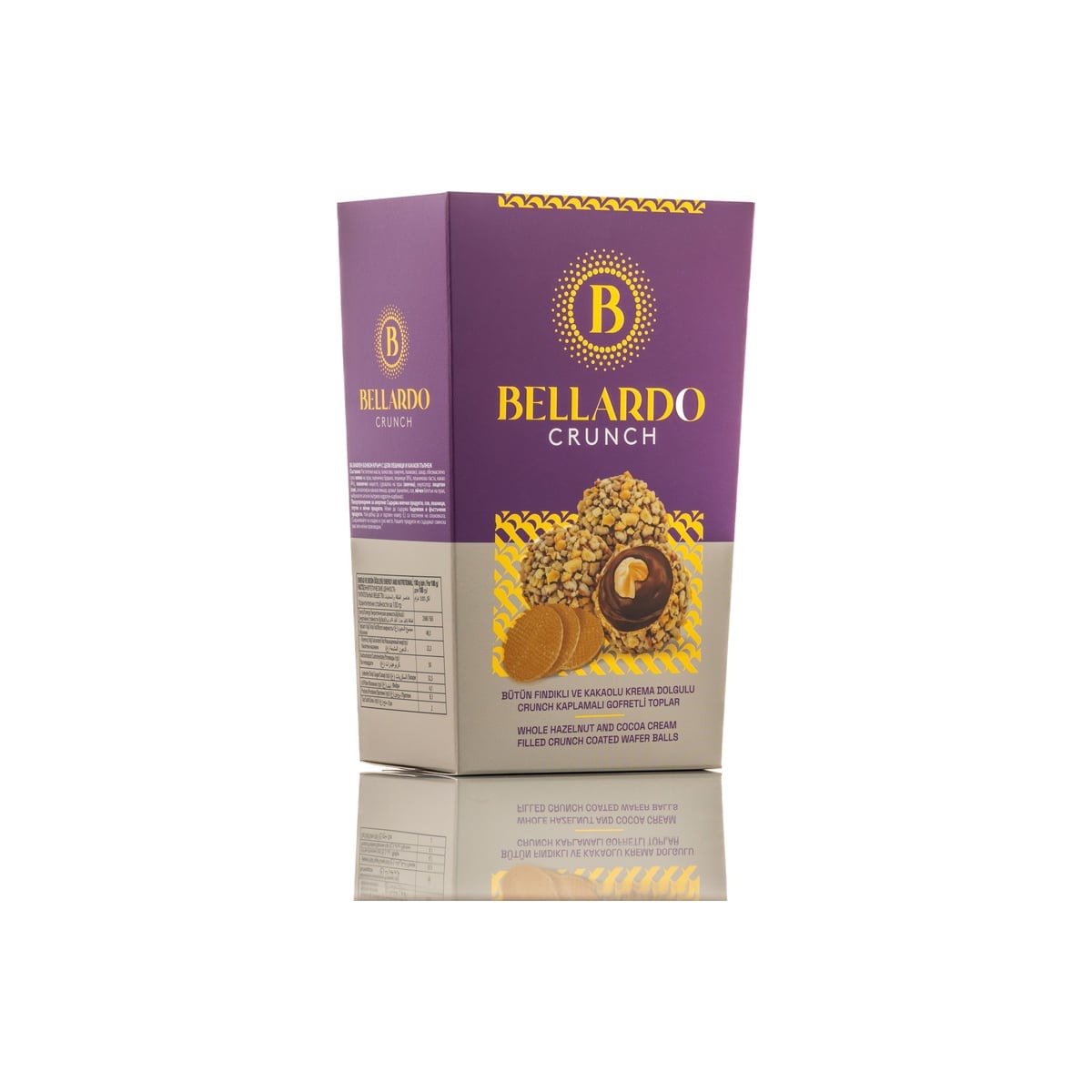 Bellardo Crunch Bütün Fındıklı ve Kakaolu Krema Dolgulu Gofret Topları 150 g