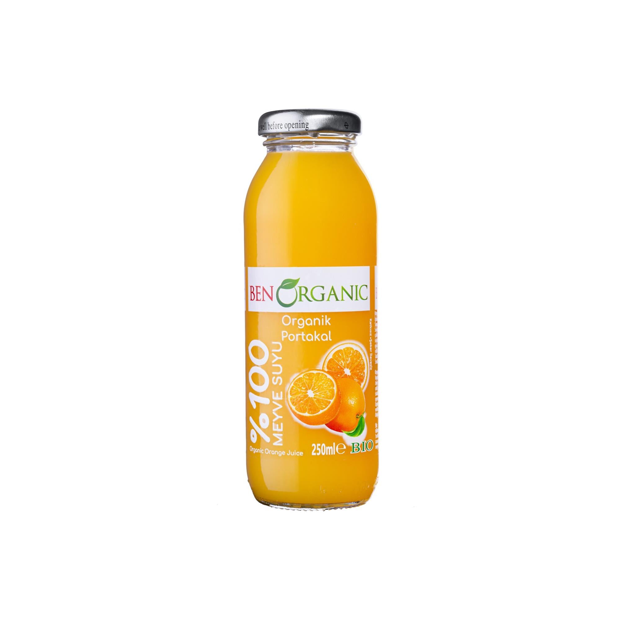 BENORGANIC Organik Portakal Suyu 250 ml Cam Şişe