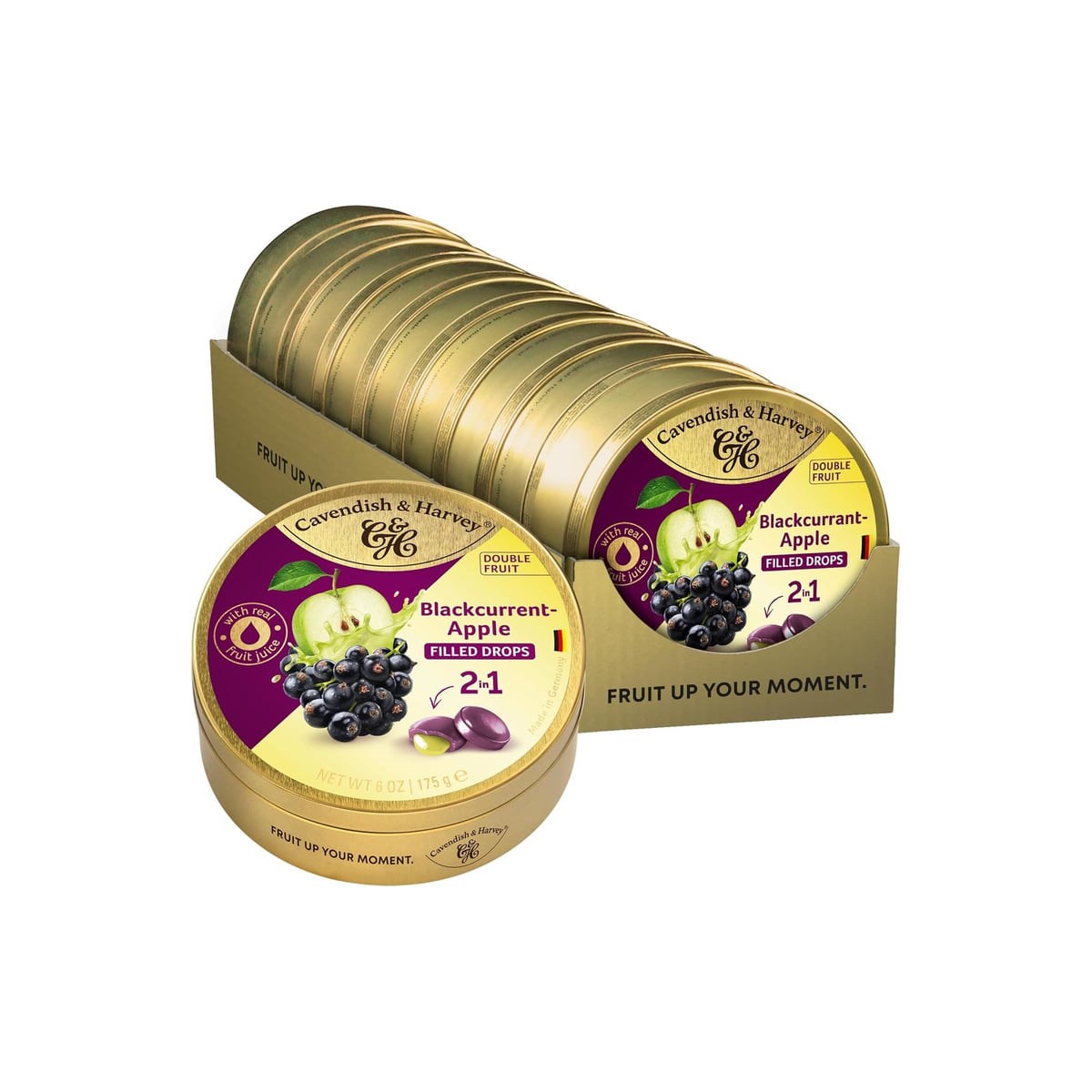 Cavendish & Harvey Siyah Frenk Üzümü ve Elma Dolgulu Şeker 175 g x 9 Adet (Kutu)