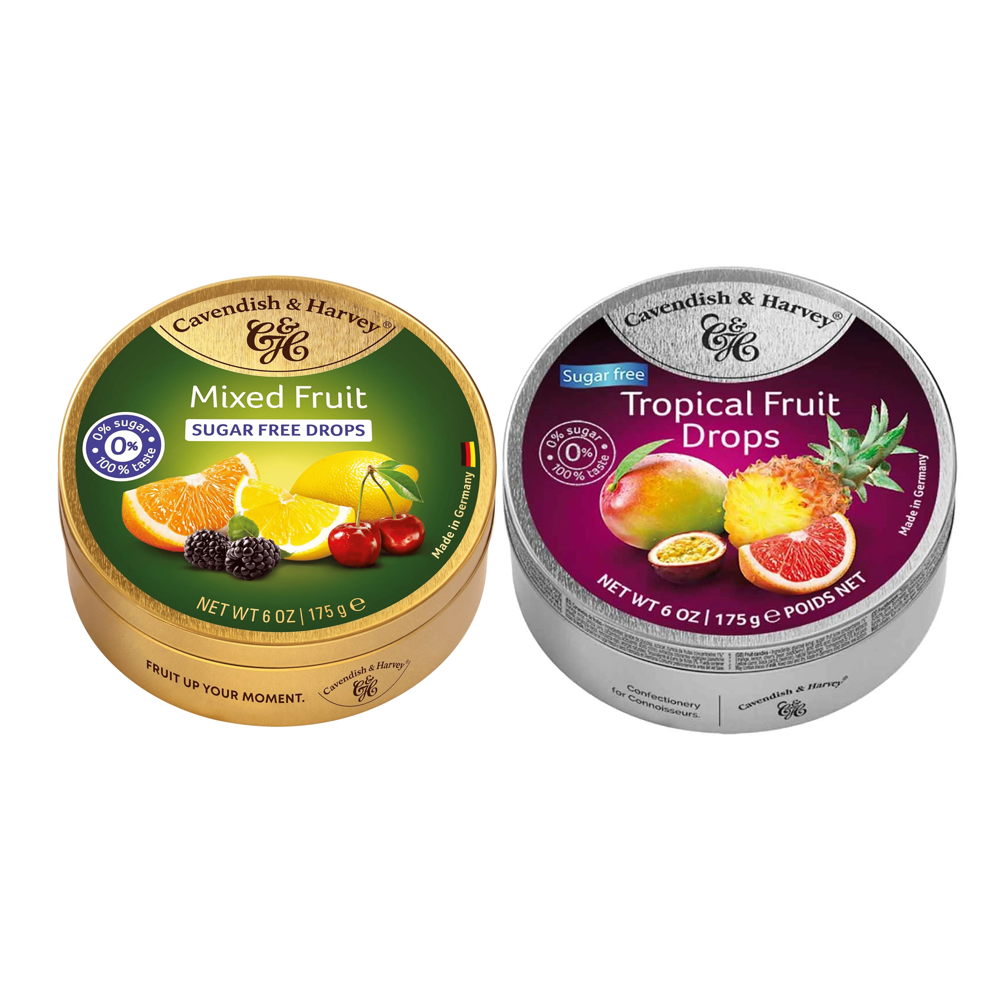 Cavendish & Harvey Sugar Free Şekersiz Tropikal & Karışık Meyve Aromalı Sert Şekerleme 2'li Paket 175 g