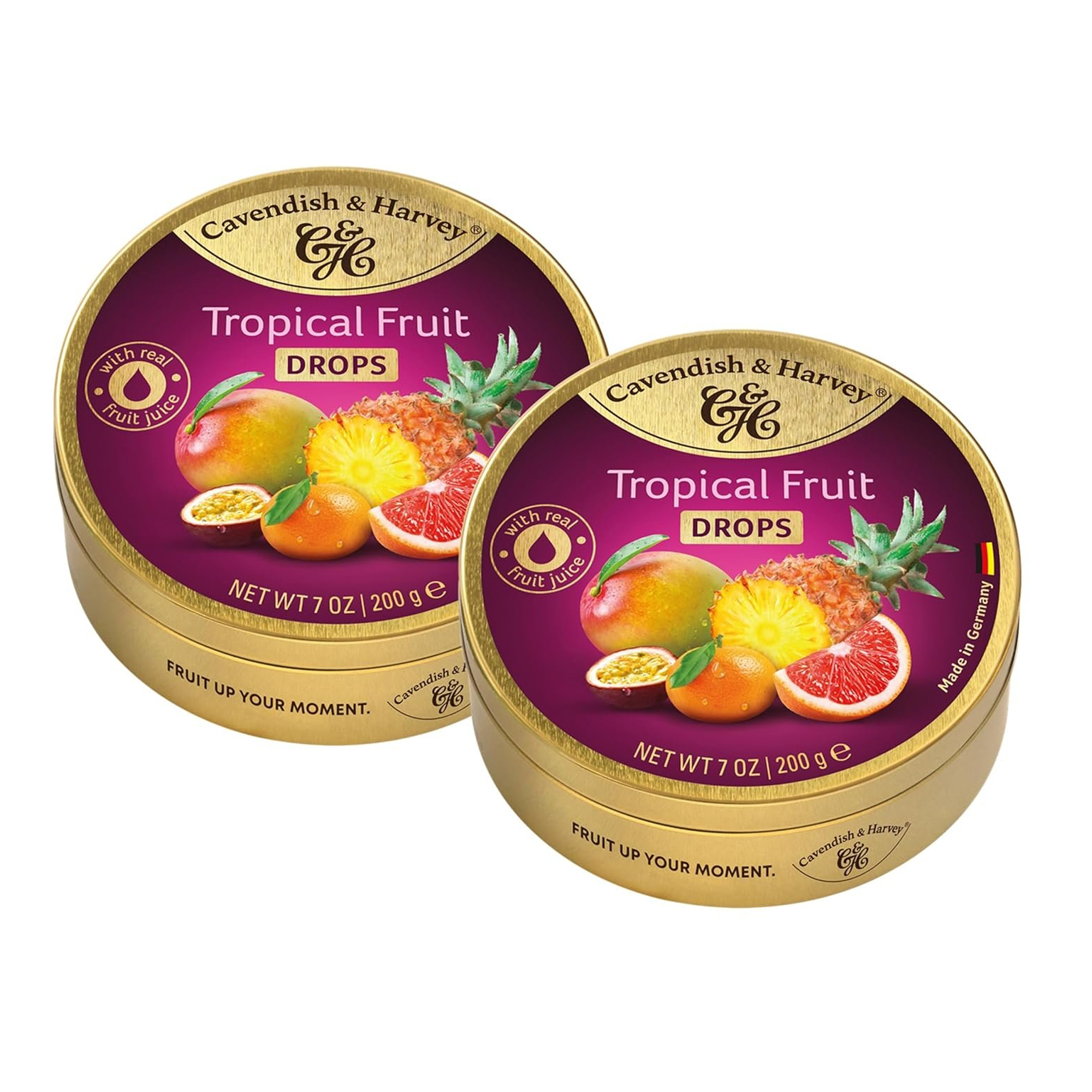 Cavendish & Harvey Tropical Fruit Drops Tropikal Meyve Aromalı Sert Şekerleme 200 g x 2 Adet