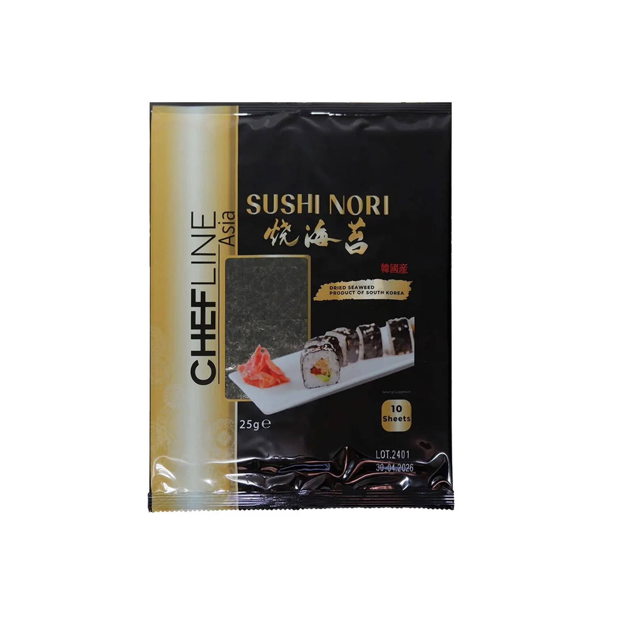 Chefline Asia Sushi Nori Gold, Deniz Yosunu 10 Yaprak 25 Gr.