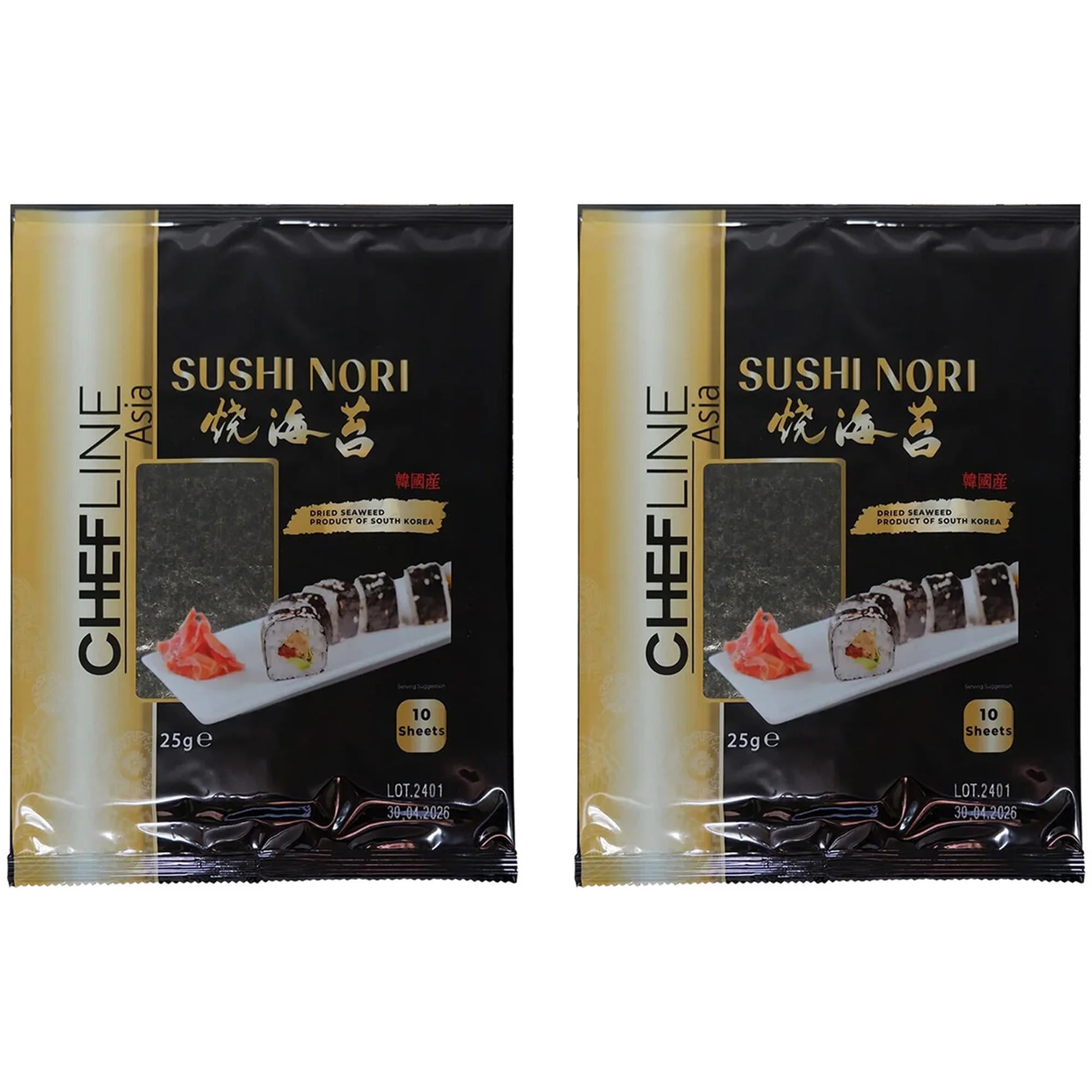 Chefline Asia Sushi Nori Gold Deniz Yosunu 10 Yaprak 25 Gr.x 2 Adet