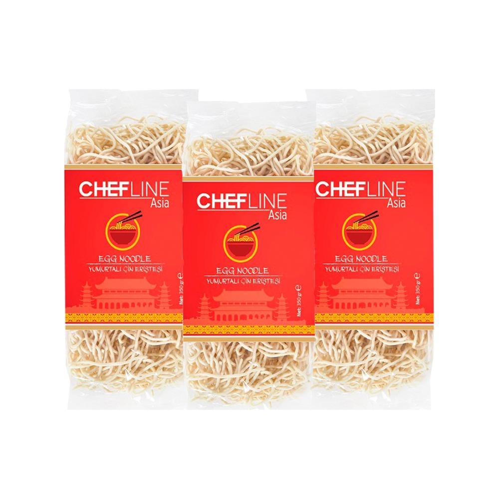 Chefline Asia Yumurtalı Çin eriştesi Egg Noodle 350G X 3 Adet