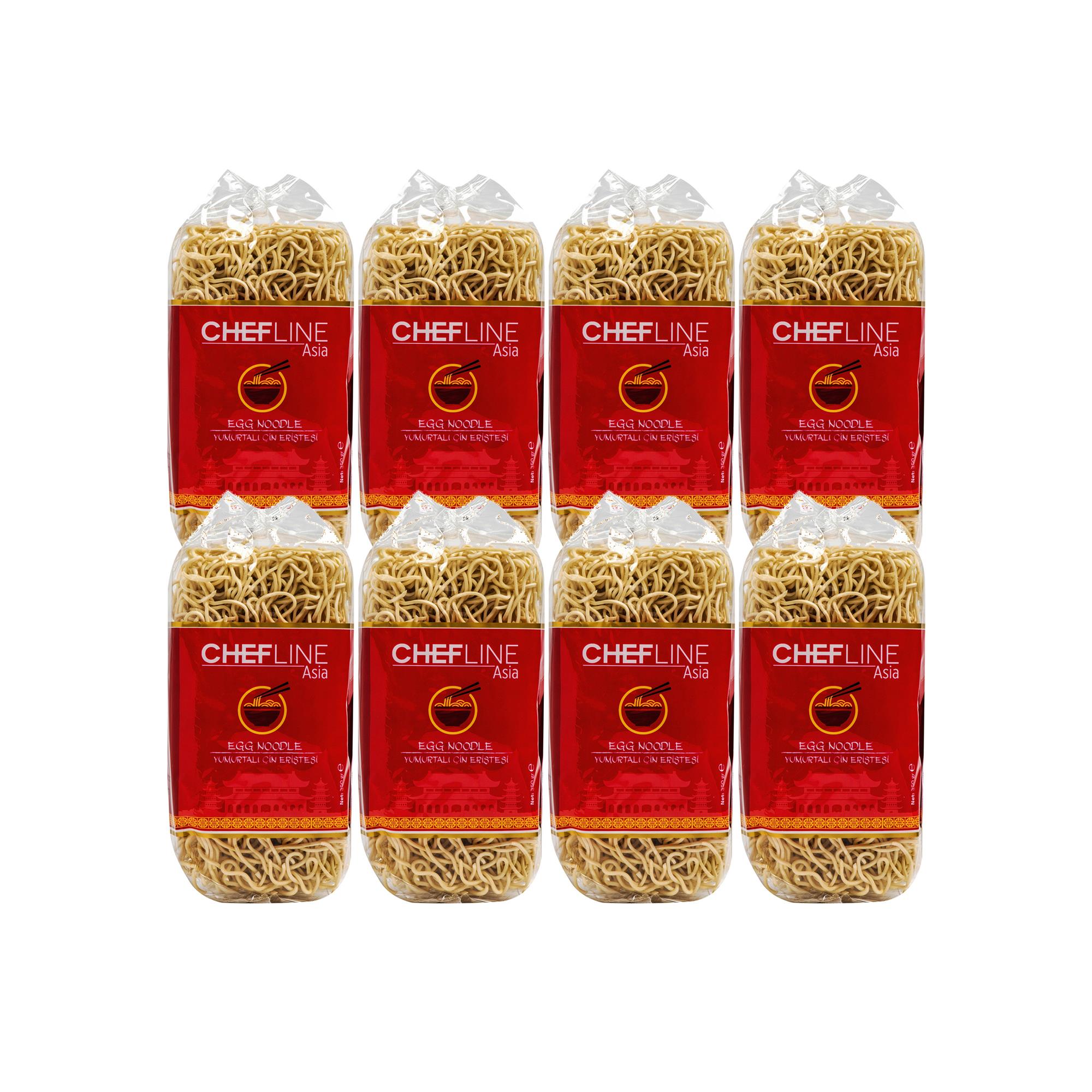 Chefline Asia Yumurtalı Çin eriştesi Egg Noodle 350G X 8 Adet