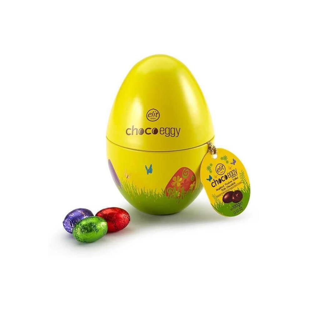 Chocoeggy Yumurta Çikolata Metal Kutu Paskalya 100g Glutensiz