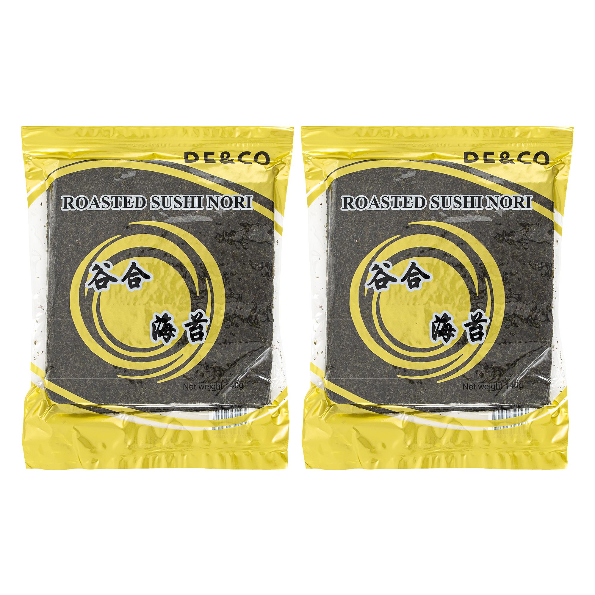 De&Co Sushi Nori Kavrulmuş Deniz Yosunu Ruloları ve Dürümleri 140g  x 2 Adet 100 Yaprak