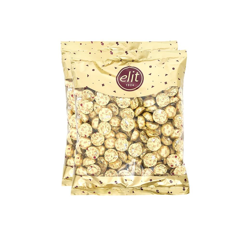 Elit Altın Yaldızlı Sütlü Çikolata Glutensiz 1 Kg x 2 Adet