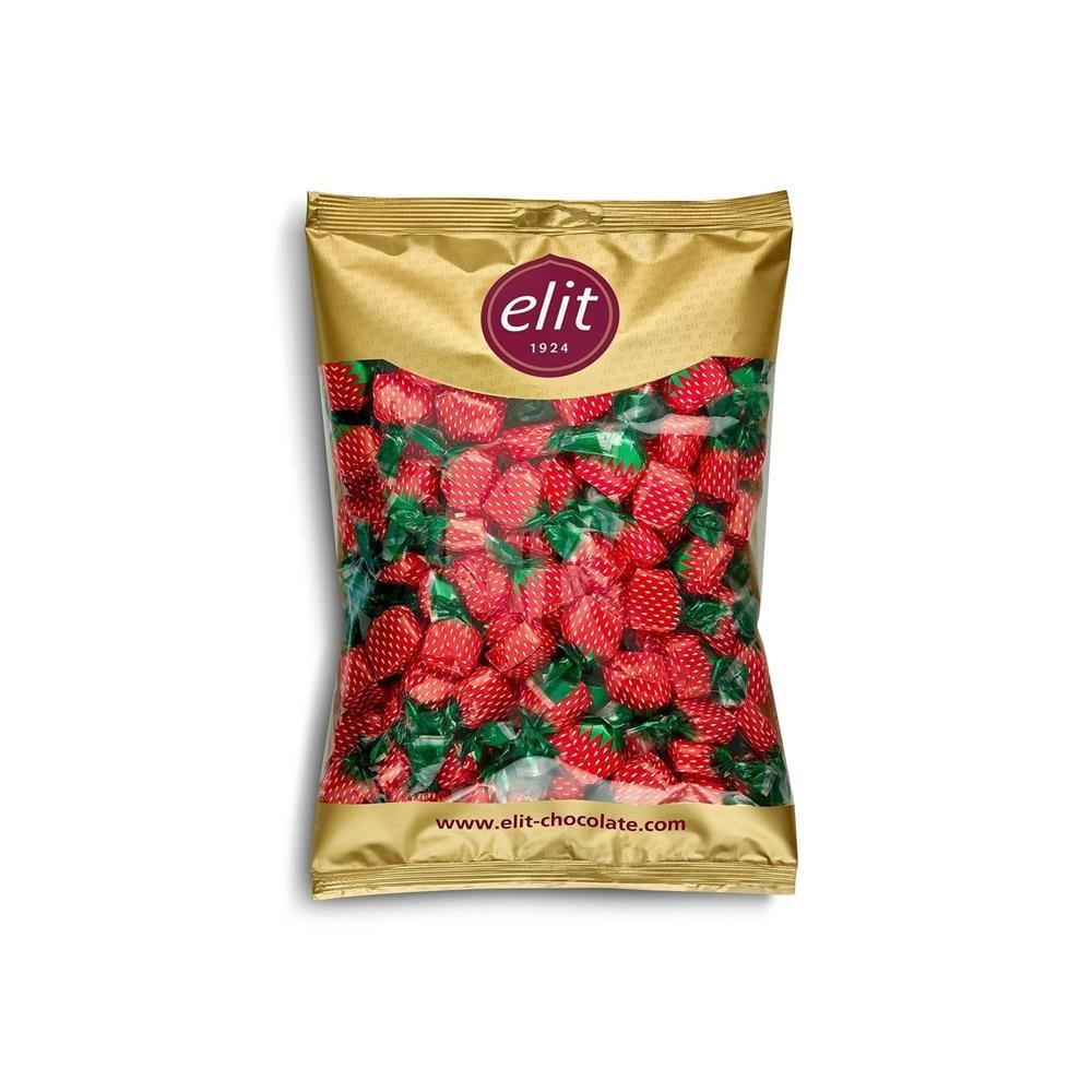 Elit Çikolata Çilek Dolgulu Bonbon Şeker 1kg Glutensiz
