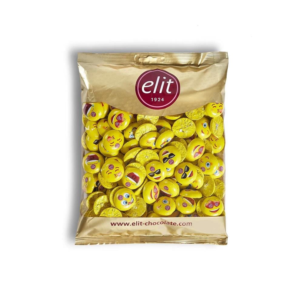 Elit Çikolata Mini Elitoloji Emoji Sütlü Çikolata 1kg Glutensiz