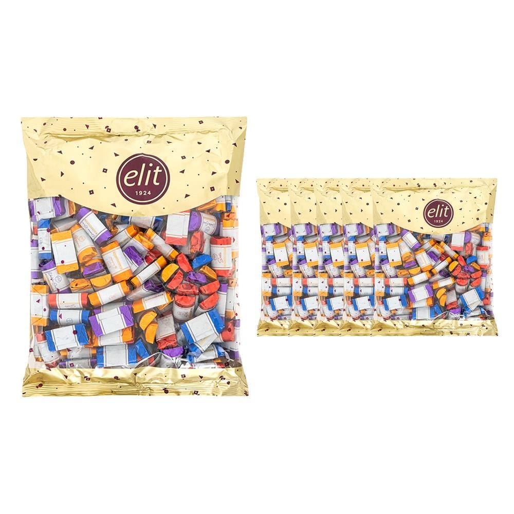 Elit Oval Baton Karışık Dolgulu Sütlü Çikolata Glutensiz 1Kg x 5 Adet