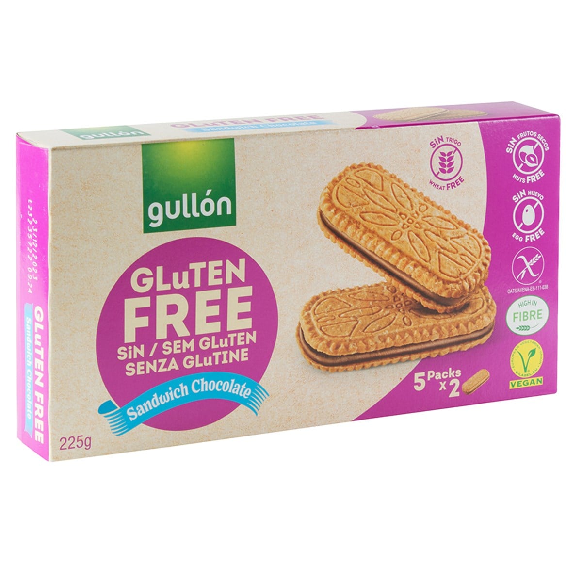Gullón Glutensiz Çikolatalı Sandviç Bisküvi 225g  