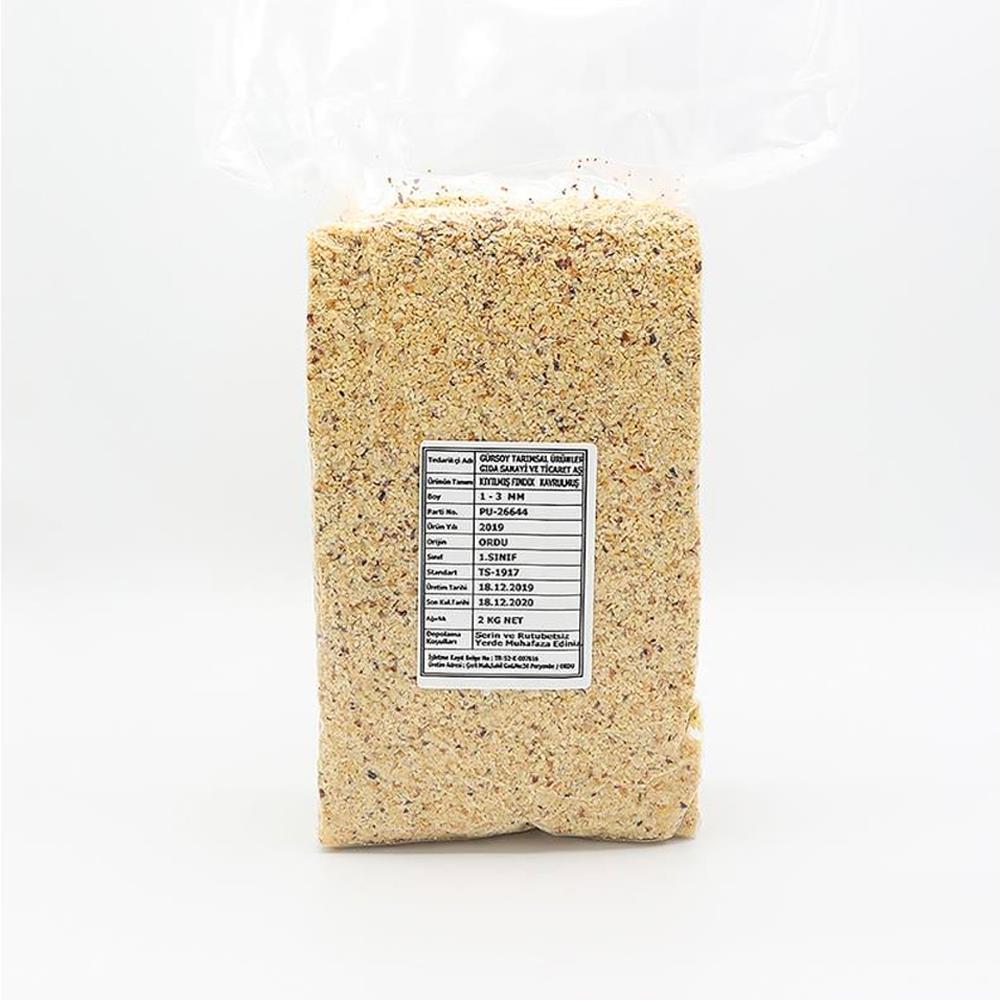 Gürsoy Kavrulmuş Kıyılmış (Pirinç) Fındık 2kg Vakum Paket
