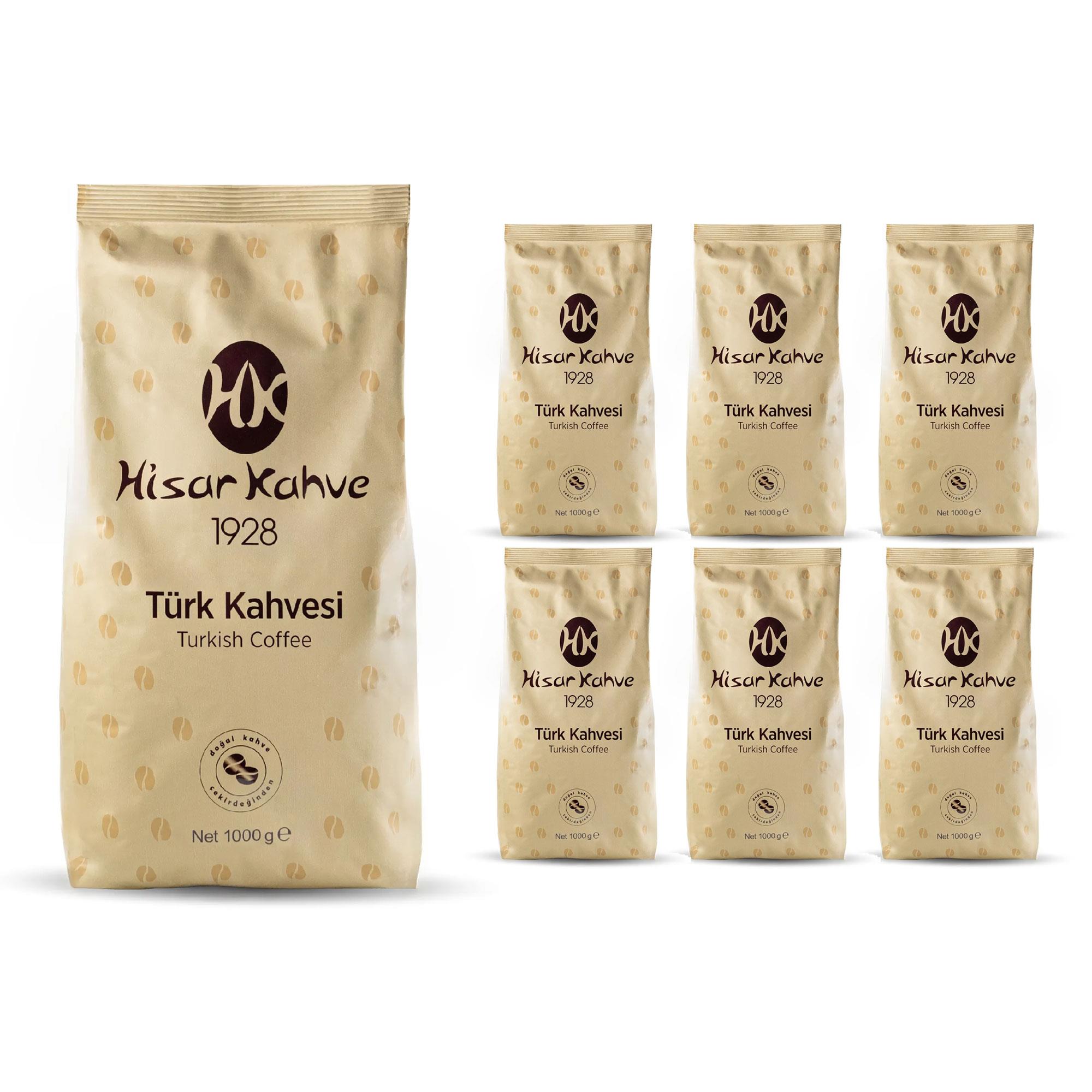 Hisar Kahve 1928 Türk Kahvesi | Orta Kavrulmuş Öğütülmüş Türk Kahvesi 1Kg x 6 Adet 