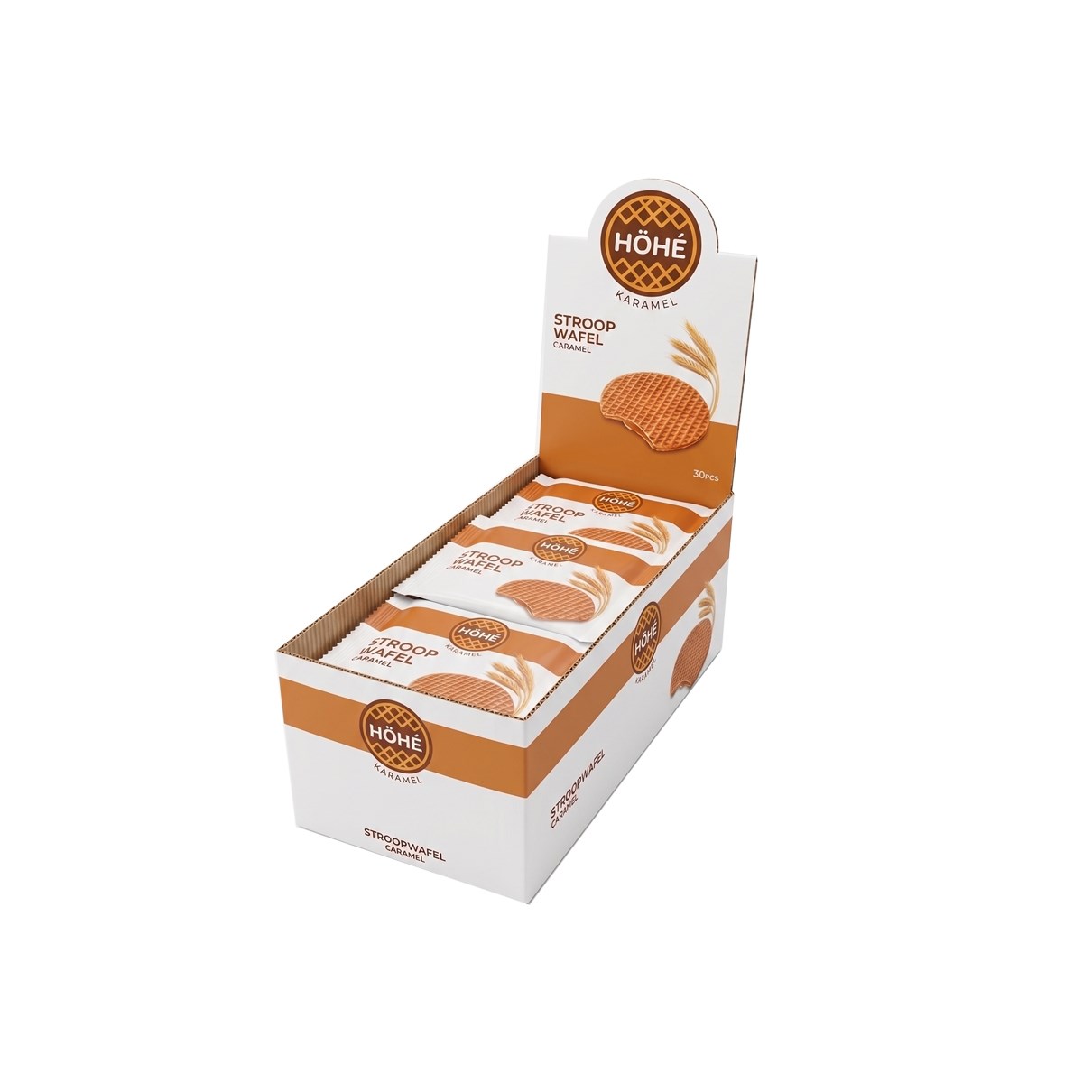 Höhe Stroopwafel Karamel Dolgulu Kurabiye 30'lu Teşhir Kutusu (30 x 32 g)
