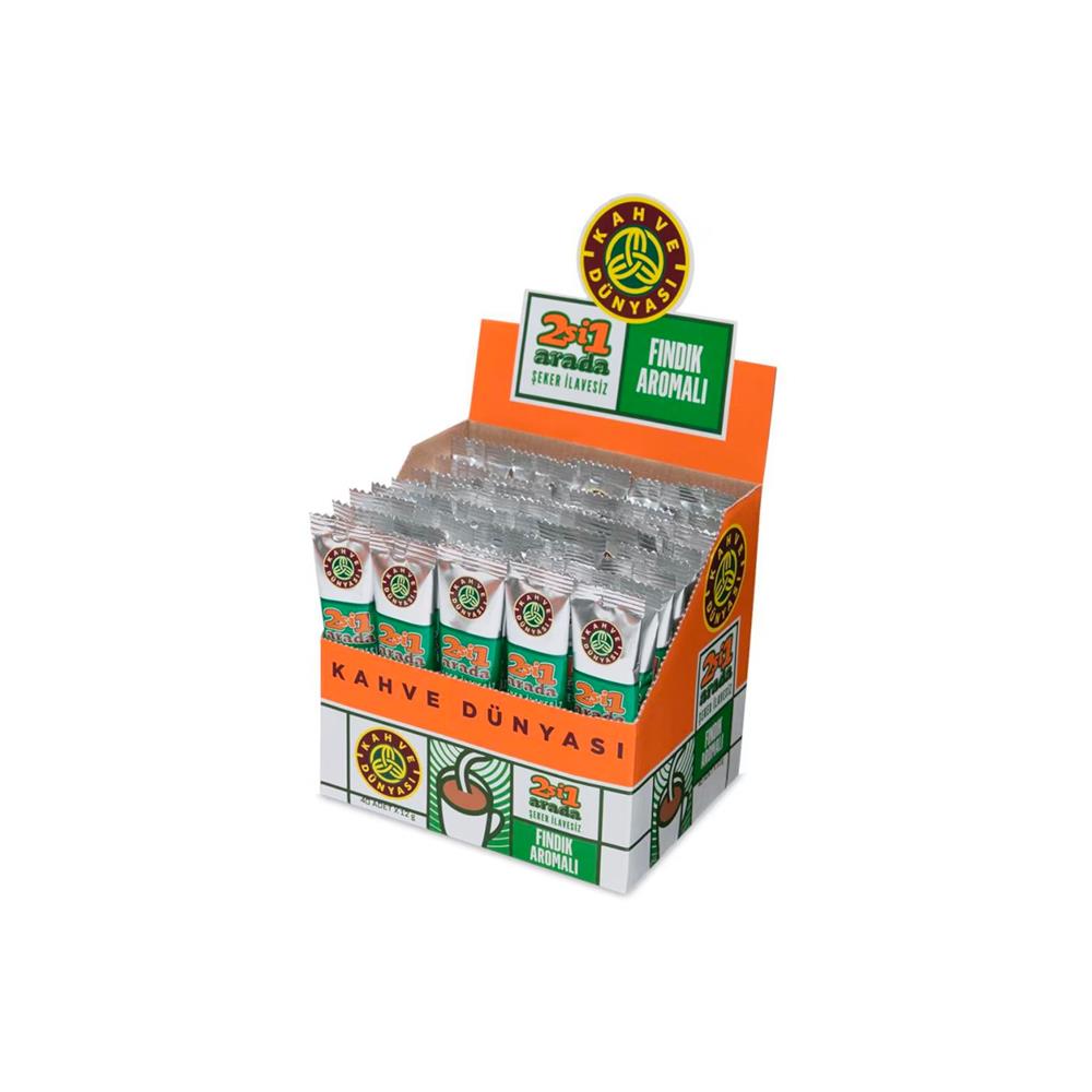 Kahve Dünyası 2'Si 1 Arada Fındık Aromalı Hazır Kahve 12 g 40'lı Paket