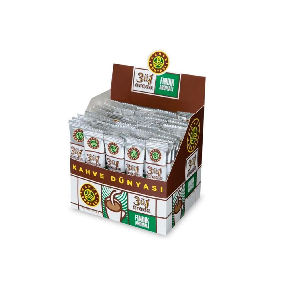 Kahve Dünyası 3'ü 1 Arada Fındık Aromalı Hazır Kahve 18g 40'lı Paket