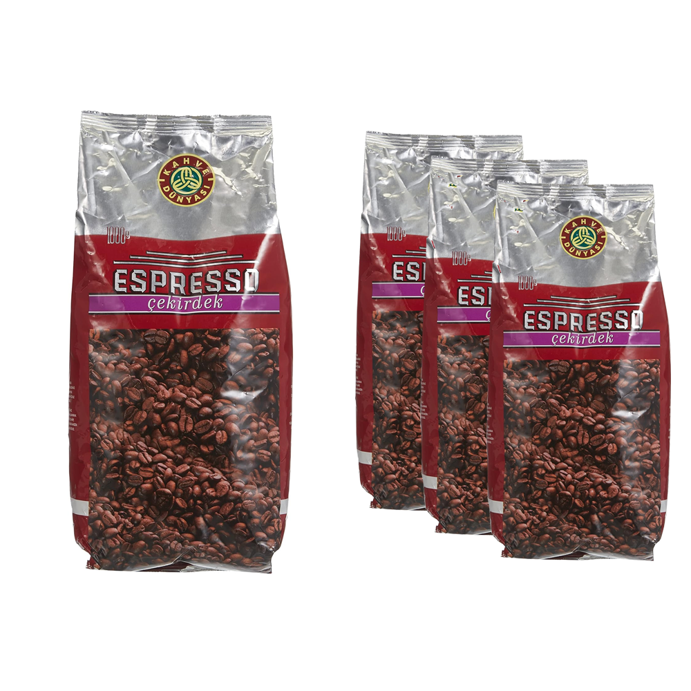 Kahve Dünyası Espresso Kavrulmuş Çekirdek Kahve 1Kg x  3 Adet