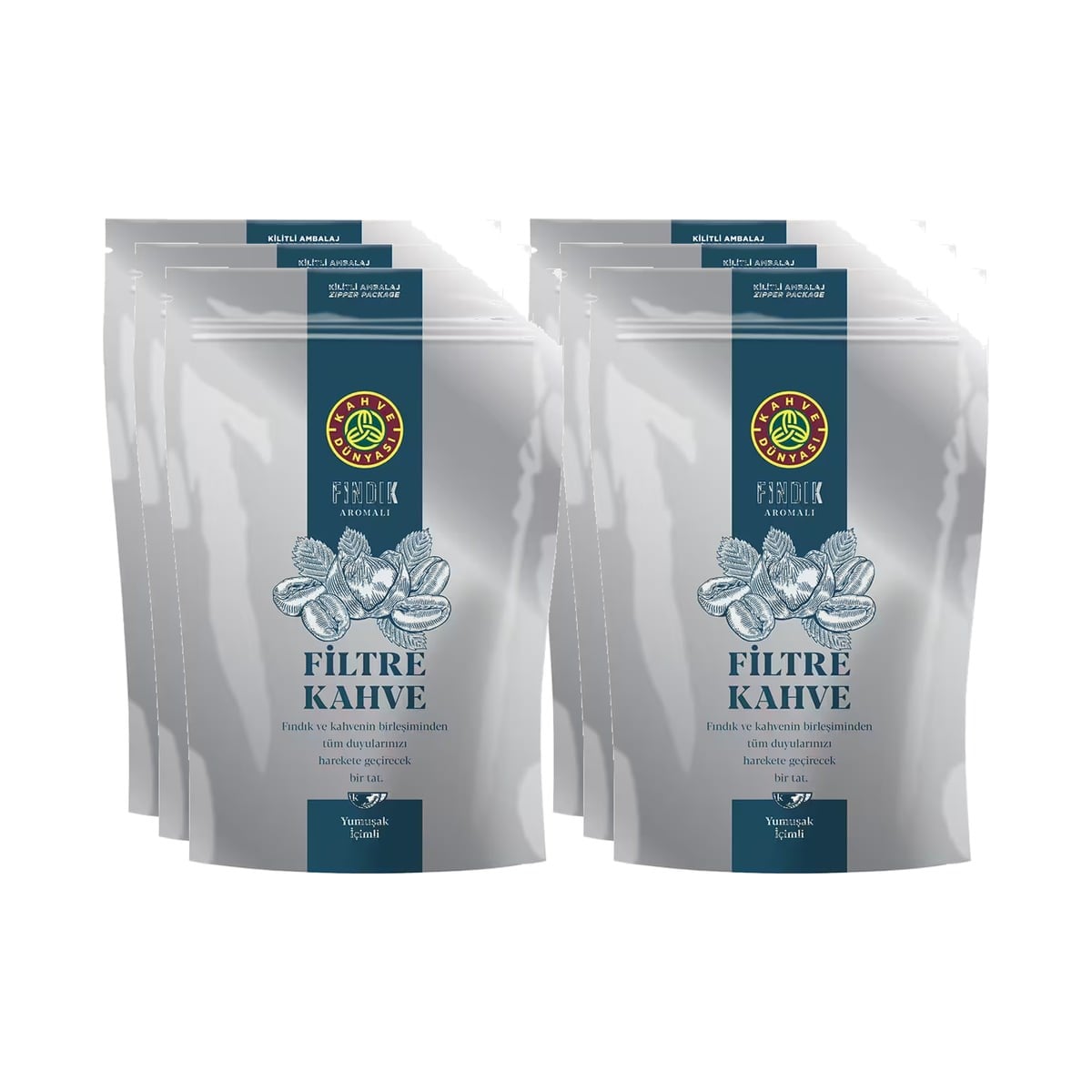 Kahve Dünyası Fındık Aromalı Öğütülmüş Filtre Kahve 1.5  kg (6 x 250 g)