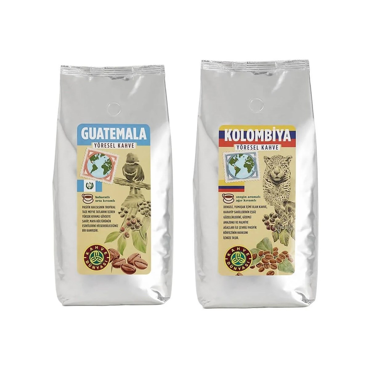 Kahve Dünyası Guatemala ve Kolombiya Çekirdek Kahve Seti 1 kg x 2 Adet